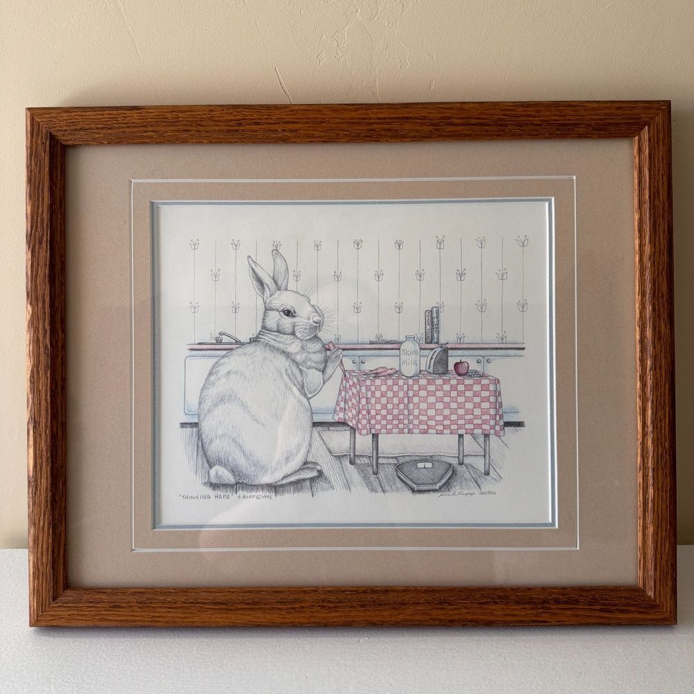 Sue Rupp "Thinning Hare" Limited Bunny Print Signed & Numbered 165/950